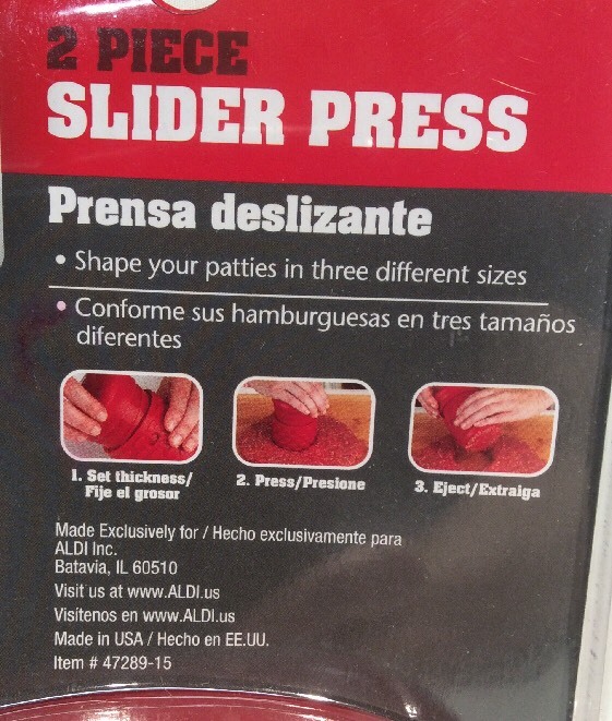 Burger Press Slider Press Adjustable with 3 Measures by Range Master Red 2 Piece gallery