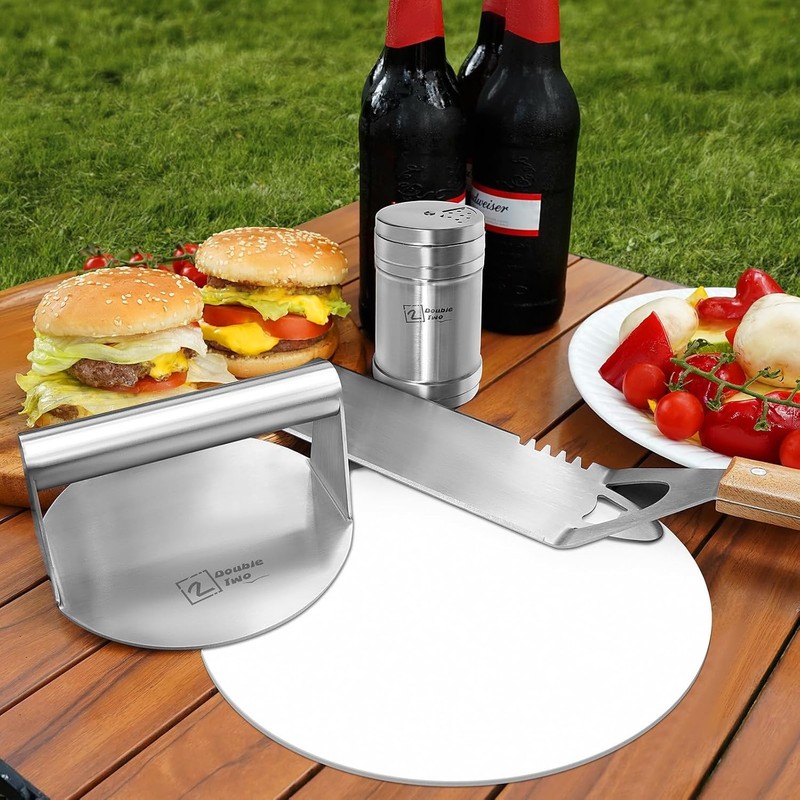 Smashed Burger Kit Burger Press Kit Stainless Steel Burger Press Grill Spatula gallery