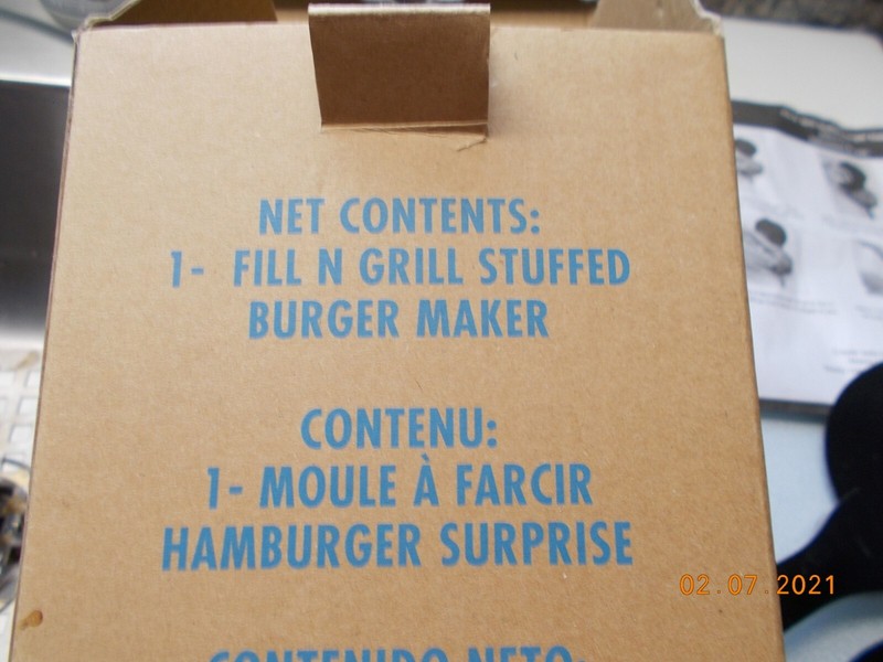 NIB Avon Fill N Grill Stuffed Burger Maker gallery