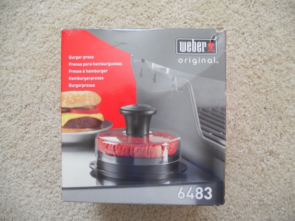 Weber Burger Press - Hamburger Patties BBQ Grill Accessory 1/4 lb & 1/2 lb 6483