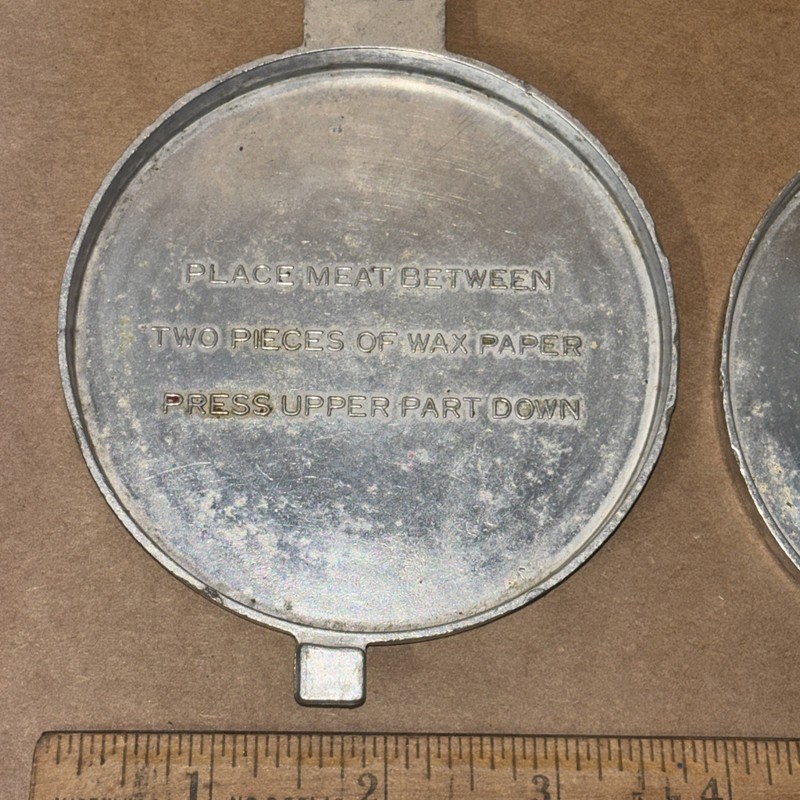 Vintage Hamburger Press Patty-Maker Aluminum Meat Mold Steer Bull Taiwan gallery