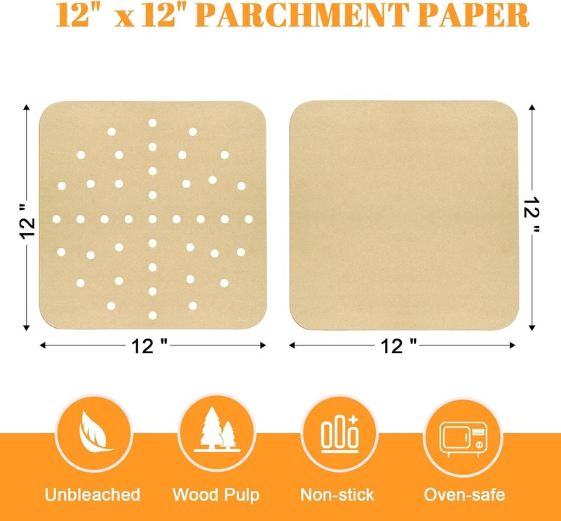 12 x 12 inch Parchment Paper Liners Air 12''x12'' 130 Pcs gallery