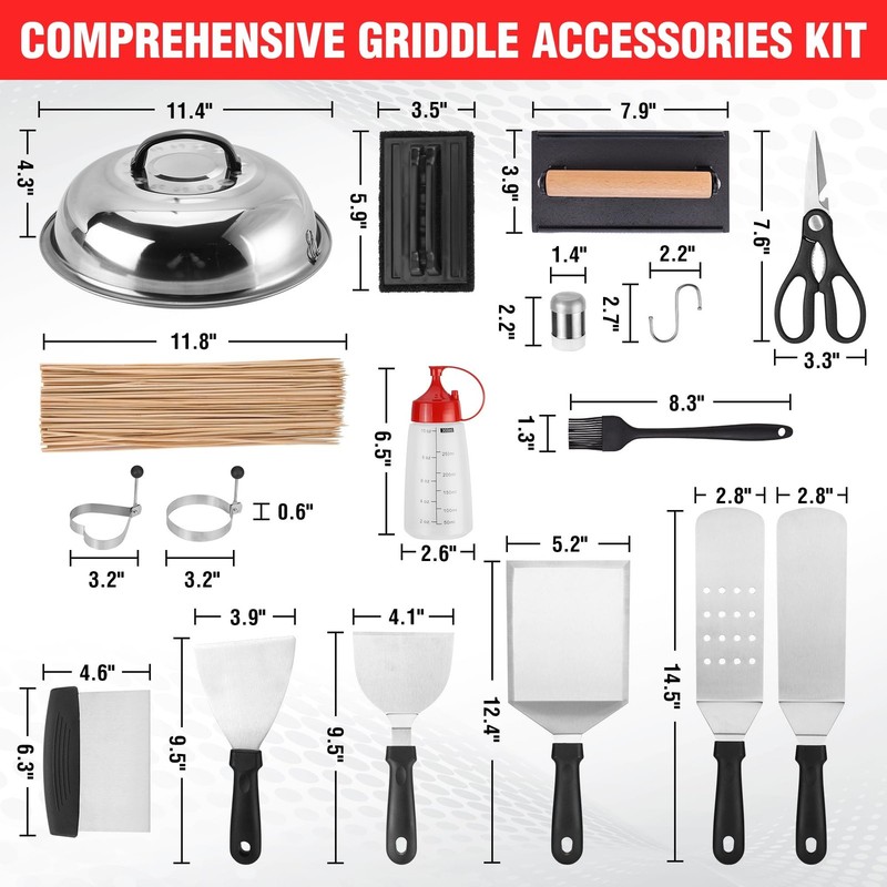 PARGRILL 128 PCS Griddle Accessories Kit - Premium Flat Top Grill Accessories... gallery