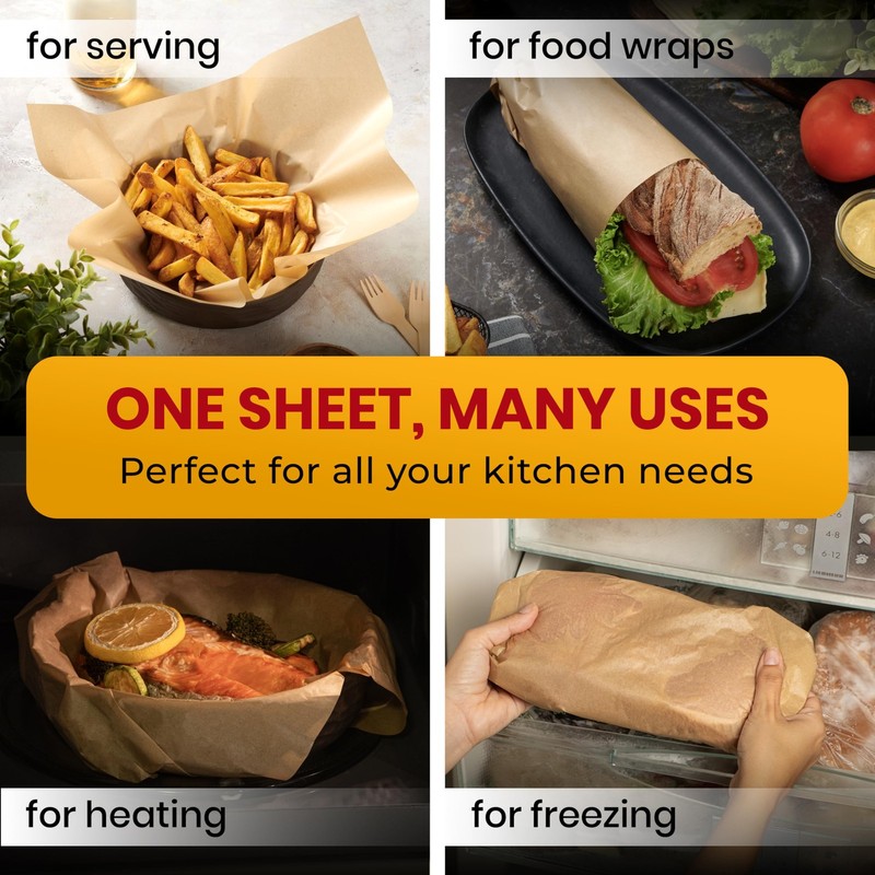 Quarter Sheet Pans 8x12 Inch 8" x 12" - 120 Pack, Unbleached Natural Brown gallery