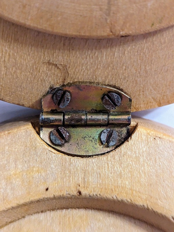 Vtg Wooden Hamburger Patty Press - Cow Painted Kitchen Tool - Granycore Animal gallery
