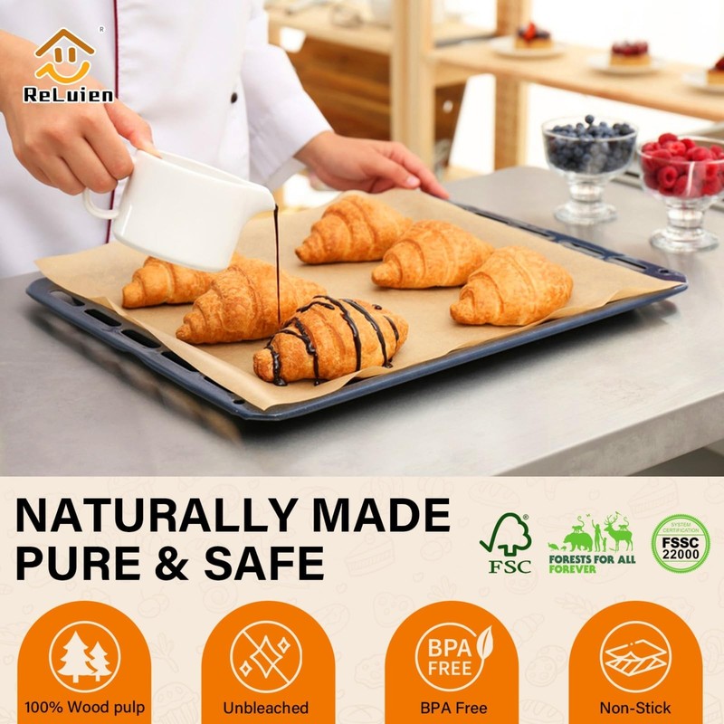 Parchment Paper Sheets, 9x13 In Unbleached Non-Stick inch, Nature gallery
