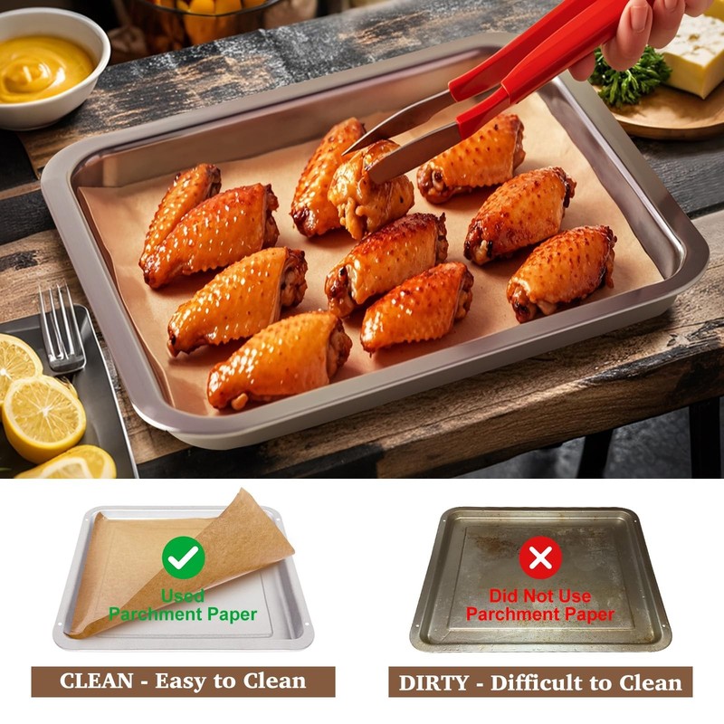 KAWENDE 120 Pcs Air Fryer Liners, 10''x11'' Disposable 10''x11'', Wood gallery