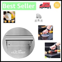 Round 6.2-Inch Stainless Steel Burger Press – Effortless Cooking & Easy Clean-Up