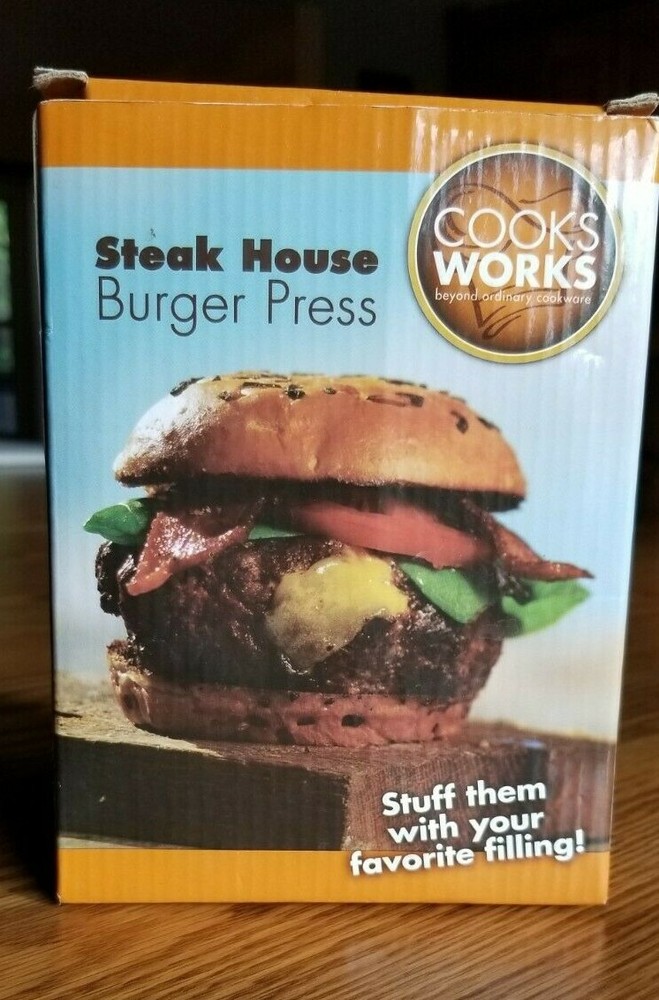 Cooks Works Steak House Burger Press -fill hamburger with favorite filling