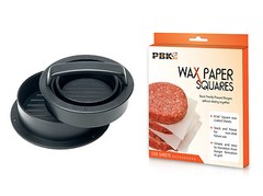 Stuffed Burger Press Hamburger Maker Non stick and 250 Wax Paper Sheets set