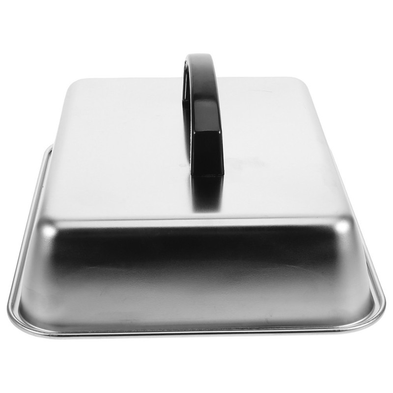 Plated Silver Rectangular Grill Lid Cooking Accessory for Western Cuisine Use gallery