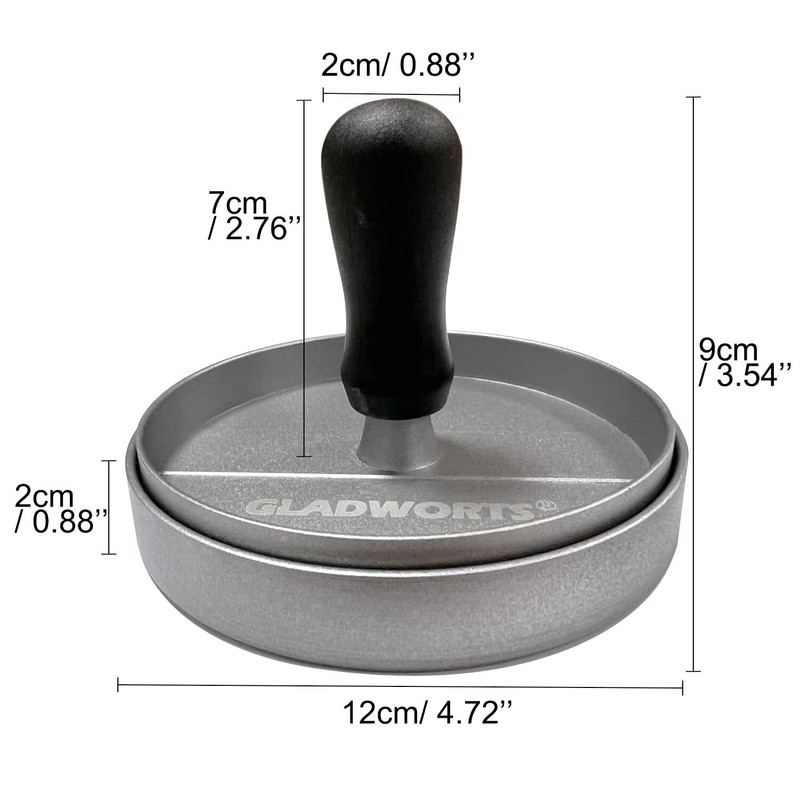Hamburger Press Patty Maker 100 Non-Stick Papers 1/4 lb 4.5" Aluminum Mold gallery