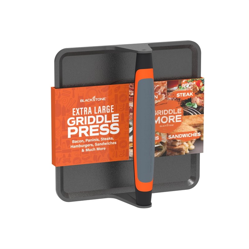 Cast Iron XL Pre-Seasoned Griddle Grill Press w/Heat-resistant Signature Handle gallery