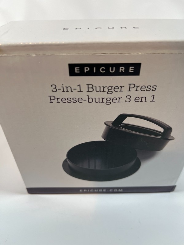 Epicure 3-in-1 Burger Press Sliders 12.5 x 6.5 cm New Open Box Contents Sealed gallery