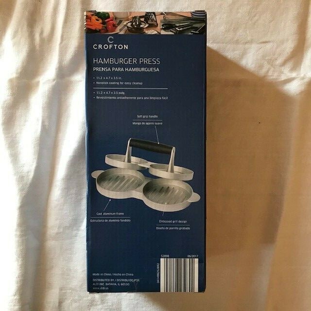Aldi Crofton Hamburger Press Heavy Duty Cast Aluminium Frame NIB Non-stick Coat gallery