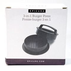 Epicure 3-in-1 Burger Press Sliders 12.5 x 6.5 cm New Open Box Contents Sealed