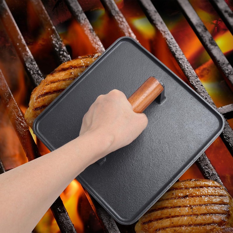 2 PCS 10” Cast Iron Burger Press Set, Heavy-Duty Smash Burger & Bacon Weight gallery