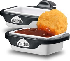 2 Pack Dip Clip In-Car Sauce Holder for Ketchup Dipping Sauces Shark Tank Black