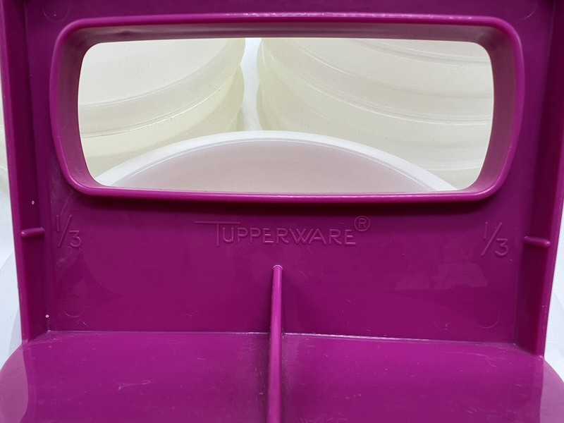 VTG Tupperware Hamburger Patty Press 3 #882 & 7 #1927 Keepers 1Lid & 1 Press USA gallery
