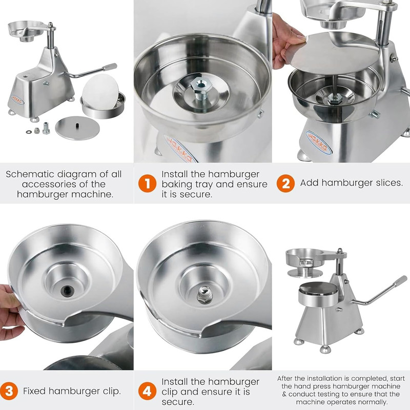 Hakka Commercial Hamburger Press Patty Maker, Stainless Steel Heavy Duty Grill B gallery
