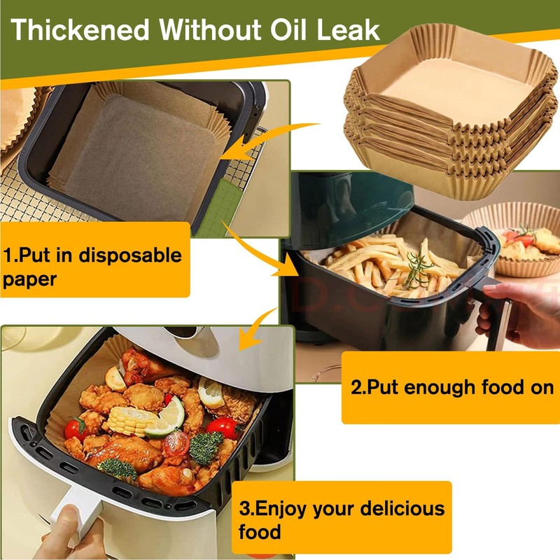 Small Air Fryer Liners for COMFEE' Compact 2.1 4.7''Square, Natural gallery