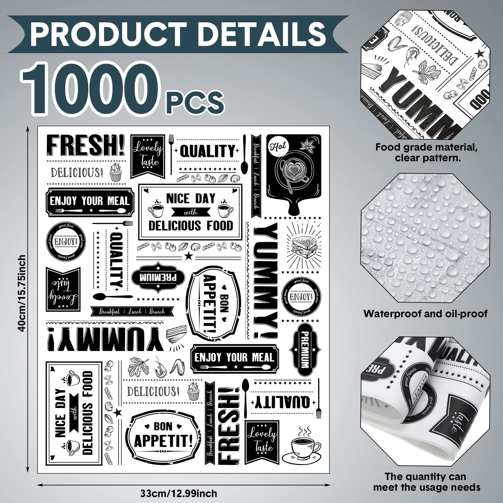 Seajan 13x15.8 Inch Newsprint Wax Paper Sheets Newspaper 13 x 15.8 inches gallery