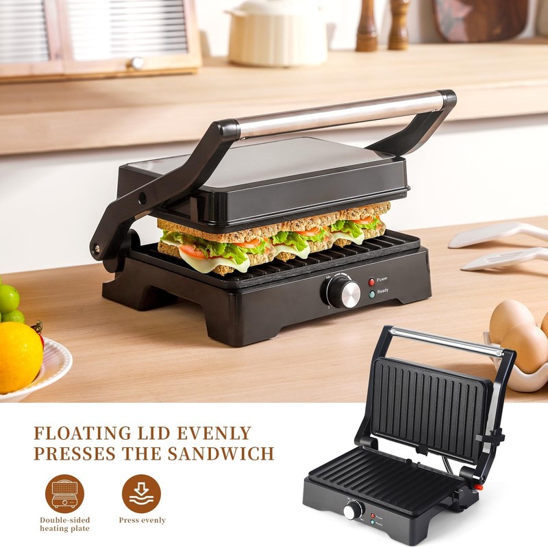 Panini Press Grill Sandwich Maker, Large Electric 3 in 1 Panini Sandwich Make... gallery