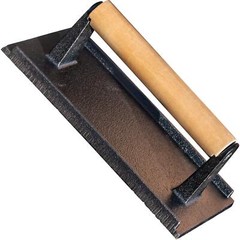 Versatile Safetouch 8x4in Cast Iron Grill Weight 1pc. Meat Press With Wooden Han