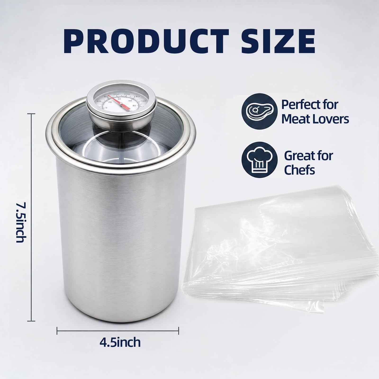 Deli Meat Press & Lunch Meat Mold 304 Stainless Steel Ham Maker with Visual W... gallery