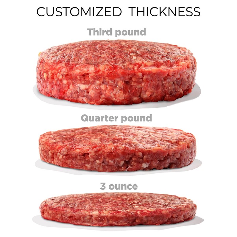 Burger Press Patty Maker – Adjustable Thickness (1/4 lb to 3/4 lb) with Ejector gallery