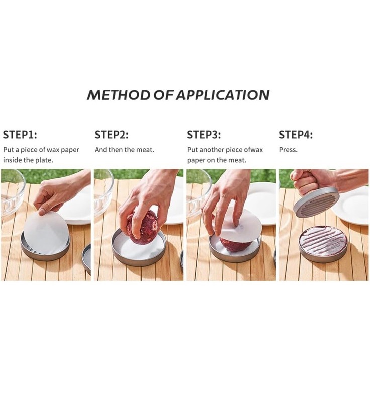 Smash Burger Press Patty Maker with 100 Wax Papers Set I Dishwasher Safe gallery