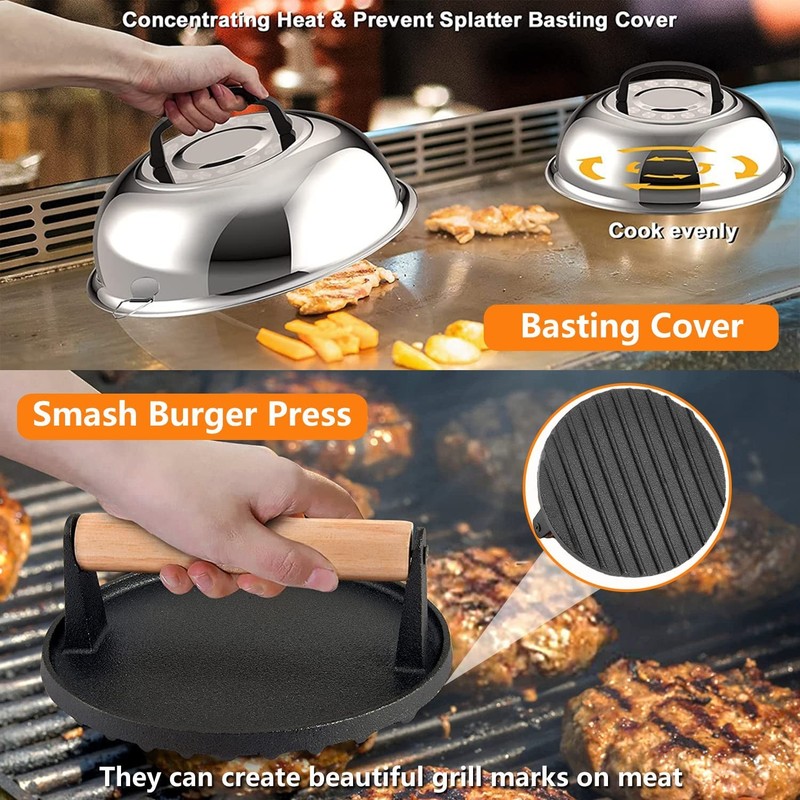 Blackstone Griddle Accessories & Burger Press, 122 PCS Griddle Grill Tools Se... gallery