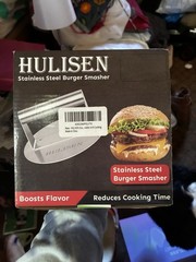HULISEN Stainless Steel Burger Press, 6.2 inch Round Smasher,…