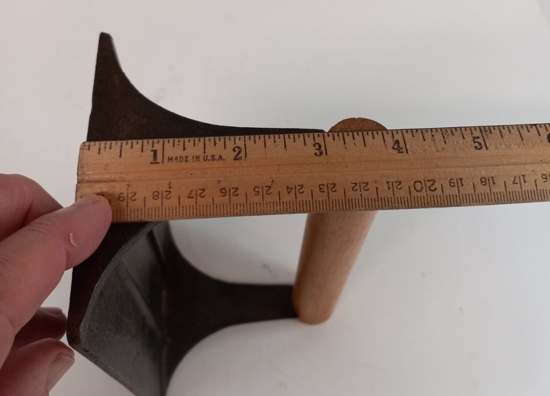 VTG Cast Iron Bacon Press w Wooden Handle 7 x 4.25" BBQ Grill Meat Smash Steak gallery