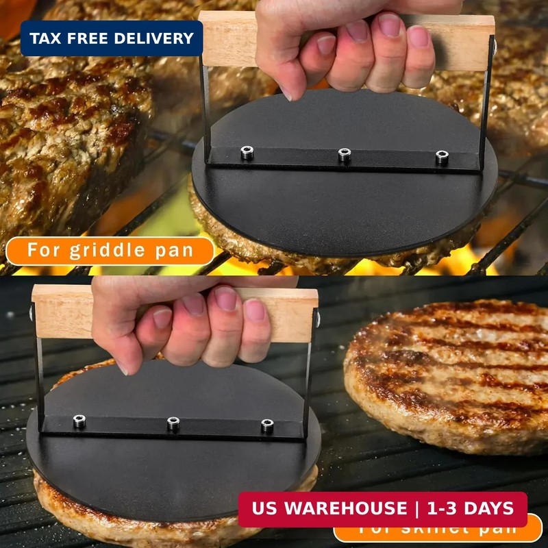 bodkar Smash Burger Press 6 inch, Round Burger Smasher Grill Press for Griddle B gallery