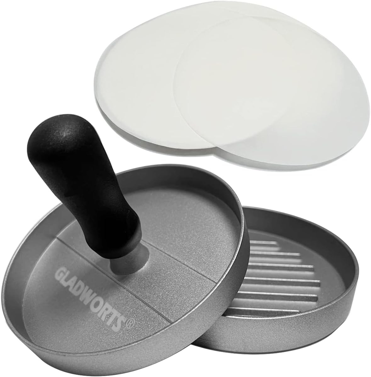 Hamburger Press Patty Maker Cast Aluminium 100 Non-Stick Papers Quarter Pound gallery
