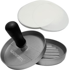 Hamburger Press Patty Maker Cast Aluminium 100 Non-Stick Papers Quarter Pound