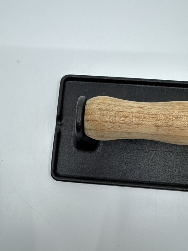 Black Victoria Cast Iron Panini Press, Burger Press, Bacon Press Wooden Handle gallery