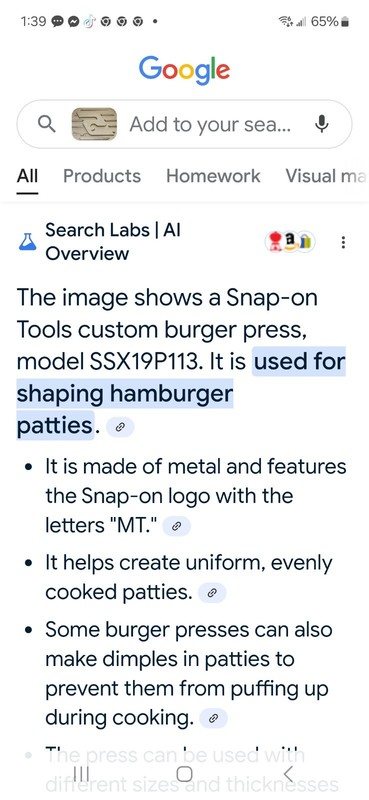 Snap-On Tools Custom Burger Burger Press Model SSX19P113. A gallery
