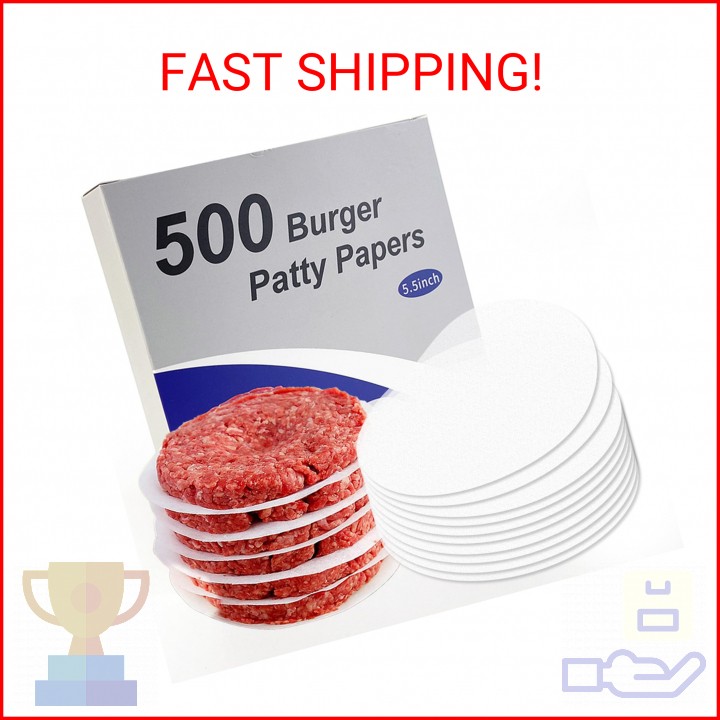 Burger Patty Paper Round 5.5 Inch Set of 500Pcs Non Stick Hamburger Paper Pad fo gallery