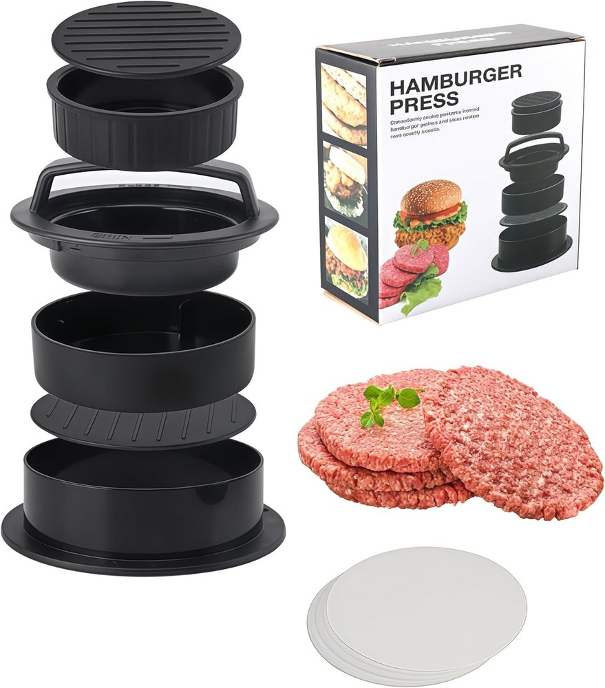 4-in-1 Hamburger Press Burger Press Patty Maker Slider Stuffed Burgers Sandwich
