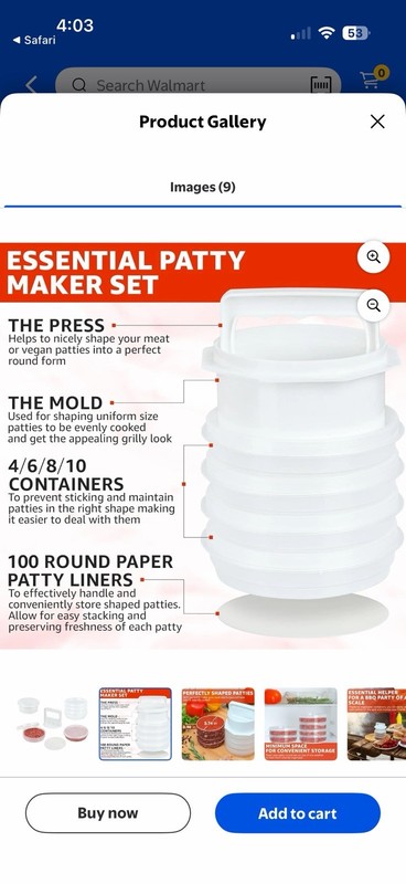 Hamburger Press Patty Maker - 4 in 1, Burger Mold, Patty Press, 8 Storage Contai gallery