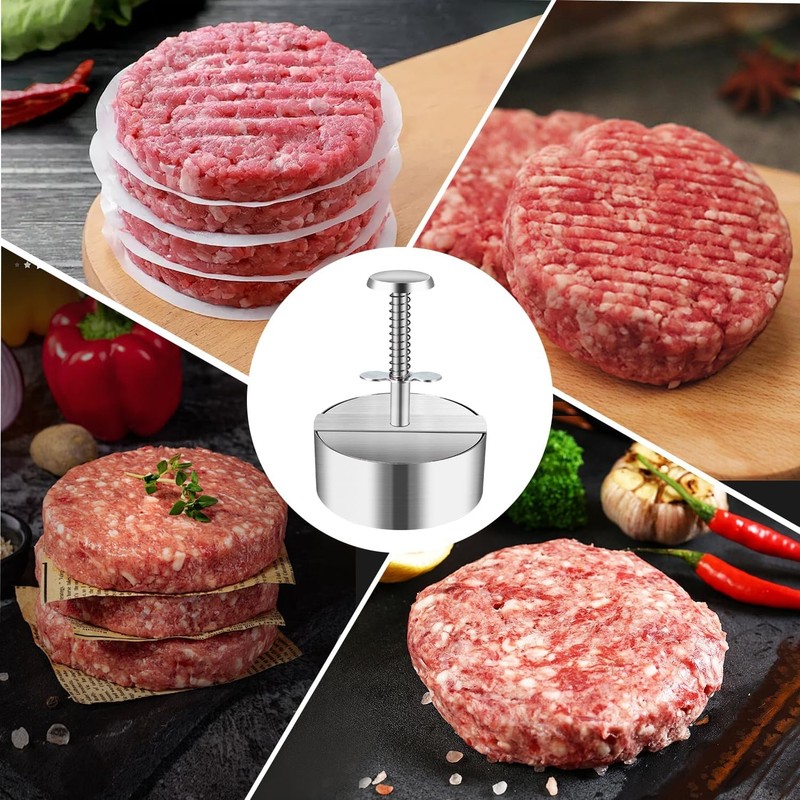 Stainless Steel Burger Press Adjustable Hamburger Patty Maker Meat Patty Making gallery
