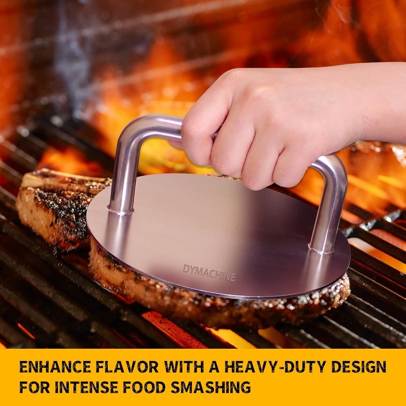 Smash Burger Press,7 Inch Stainless Steel Hamburger Press,2.5mm Thick Heavy gallery