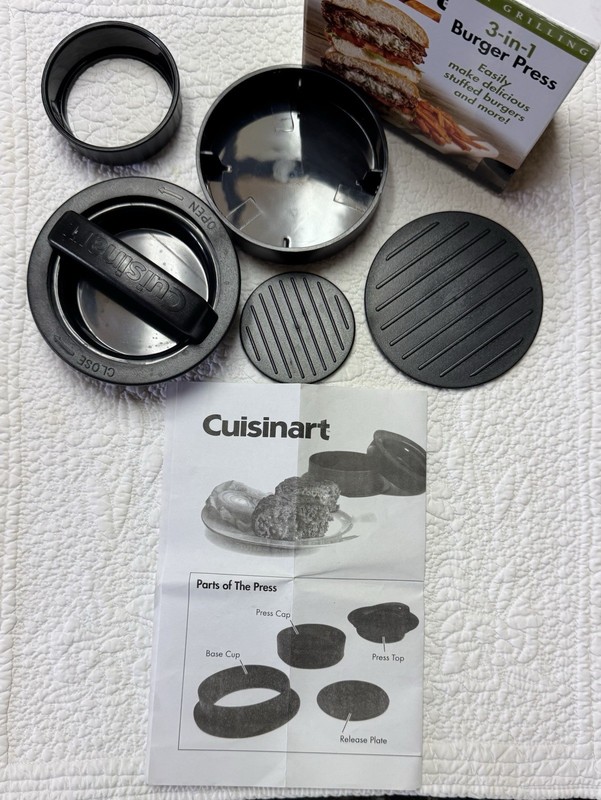 Cuisinart CSBP-100 3-in-1 Burger Press Patty Maker Burgers Sliders Stuffed NEW gallery