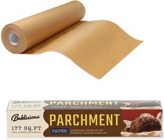 Unbleached Parchment Paper Roll for Baking, 13 in x 242 13inch-roll, Brown