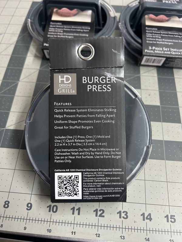3-pack lot HD Design Grill 3-piece Non Stick Burger Press Hamburger Sliders BBQ gallery