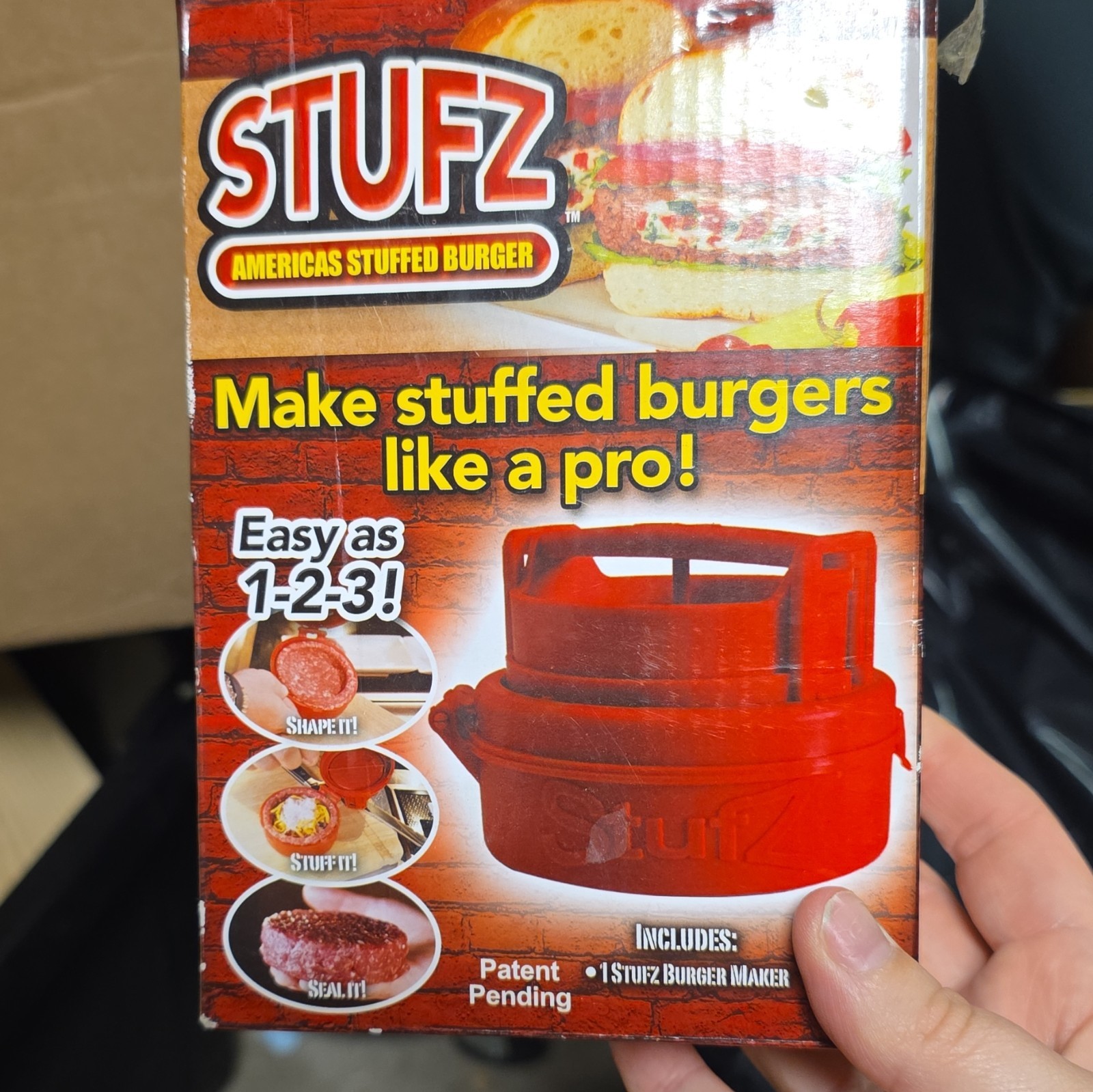 STUFZ Stuffed Burger Maker Press Non-Stick Large 5 in Red Plastic SPKG100313 gallery