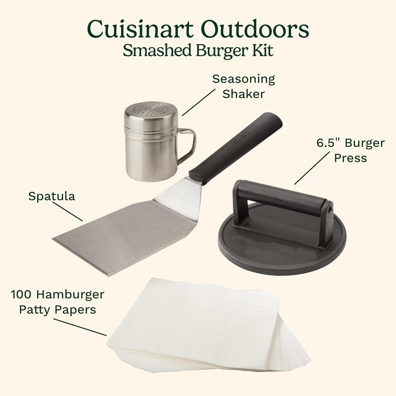 Kit De Prensa De Hierro Fundido Para Hamburguesas, Espátula Para Barbacoas Perfe gallery