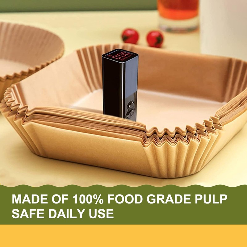 Small Air Fryer Liners for COMFEE' Compact 2.1 4.7''Square, Natural gallery